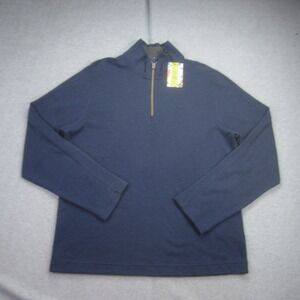 Robert Graham Sweater Mens Large Navy Hunt Classic Fit 1/4 Zip Pullover Preppy